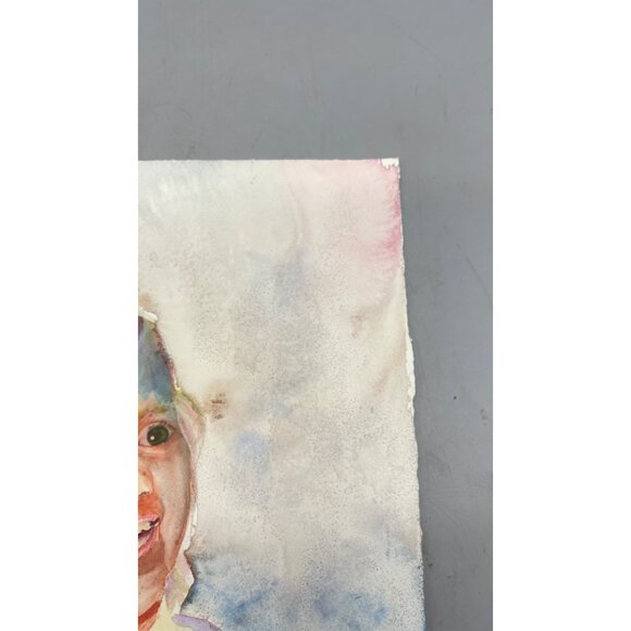 Watercolor Portrait Of Young Girl On Heavy Paper light colors 15x11" READ - Picture 2 of 6